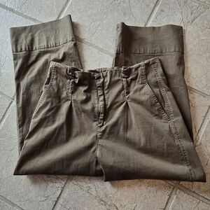 Army Green Cropped Pants Sz 8 Paperbag Waist Kut From The Kloth